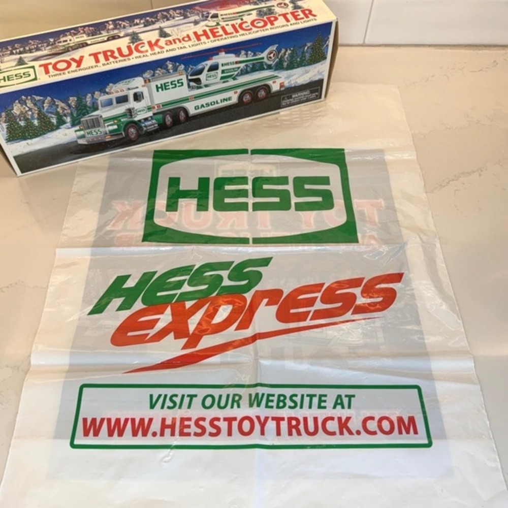 1995‎ Hess Toy Truck & Helicopter Vintage Collectible Original Box & Bag Tested